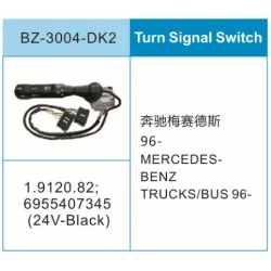 OEM 6955407345 奔驰组合开关 MERCEDES BENZ TRUCKS/BUS 96- TURN SIGNAL SWITCH (24V-Black)  Mfg#BZ-3004-DK2