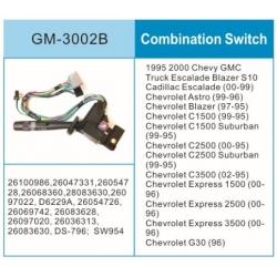 LS3002B 组合开关 W/O CRUISE CONTROL FOR SILVERADO 95~02 CHEVROLET PICK UP 95~02 BLAZER S10 S10 PICK UP 95 TAHOE CLAYSIC STYLE 95~00 1500 PICK UP 95~99 2500 PICK UP 95~00 3500 PICK UP 95~02 SUBURBAN 95~99 JIMMY S15 95 S15 PICK UP 95 SONOMA 95 YUKON 95~99 00 OE
