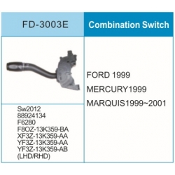 福特组合开关 Lincoln Continental (02-98) SW2012  88924134 F6280 F8OZ-13K359-BA XF3Z-13K359-AA YF3Z-13K359-AA Windshield Wiper Turn Signal Lever Switch  FD-3003E